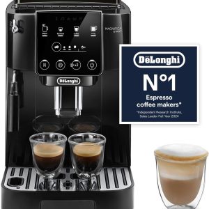 De'Longhi Magnifica ECAM222.20.B, Automatic Coffee Machine with Milk Nozzle, Bean to Cup Espresso Machine with 4 One-Touch Recipes, Soft-Touch Control Panel, 1450W